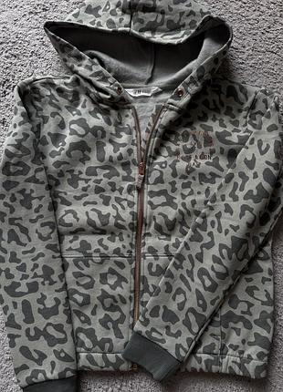 Худі h&m леопардове на змійці з капюшоном xs-s