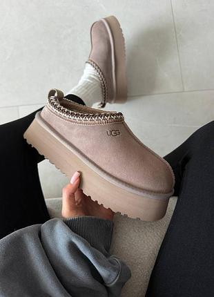 ❄️ женские угги ugg tazz | cobble grey/beige premium
