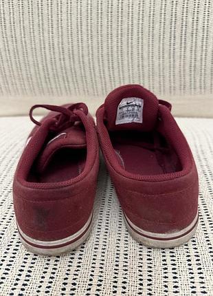 Кеди nike низькі бордові текстильні на шнурівці