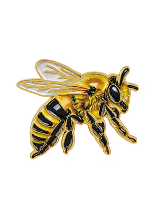 Металлический значок медовая пчёлка брошь пчела на удачу bee honey жук пчёлки медоносная  пчелиный мед соты шмель оса
