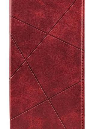 Чехол книжка business leather для samsung galaxy a18 / a185 на магните с подставкой красный