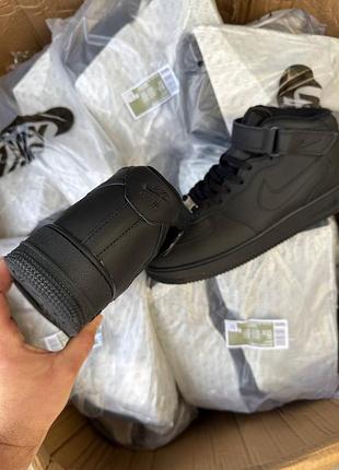 Nike air force high classic black (хутро) 2