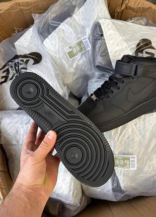 Nike air force high classic black (хутро) 3
