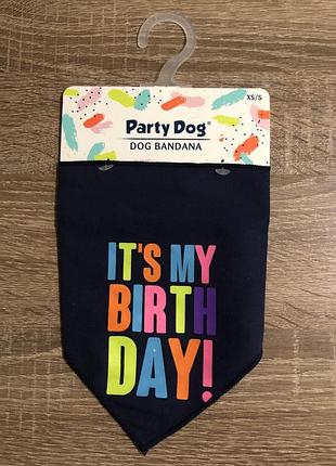 Праздничная бандана для собак party dog birthday bandana (размер xs/s)