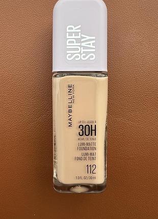 Тональна основа maybelline super stay lumi-matte foundation, відтінок 112, 30 мл
