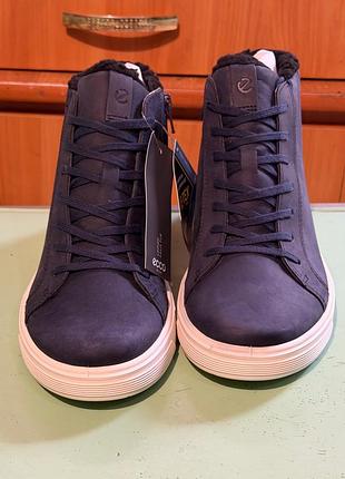 Черевики ecco gore-tex темно-сині утеплені