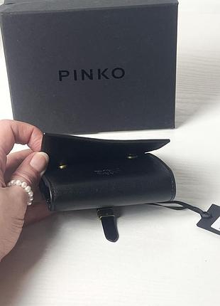 Чорний шкіряний гаманець pinko saddle wallet 9