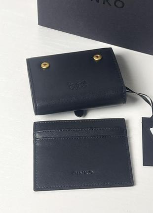 Чорний шкіряний гаманець pinko saddle wallet 4