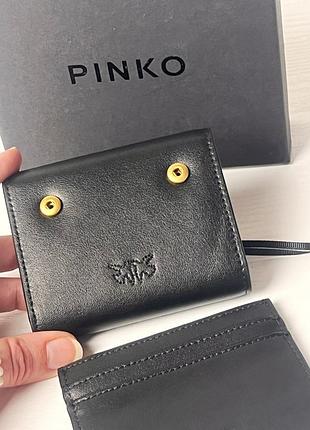 Чорний шкіряний гаманець pinko saddle wallet 5