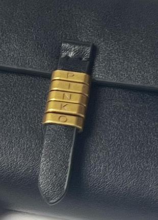 Чорний шкіряний гаманець pinko saddle wallet 2