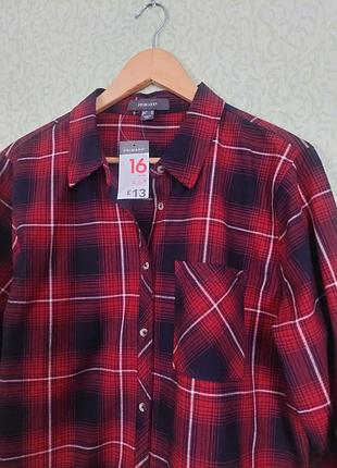 Женская рубашка в клетку primark 100% коттон 2хл 2