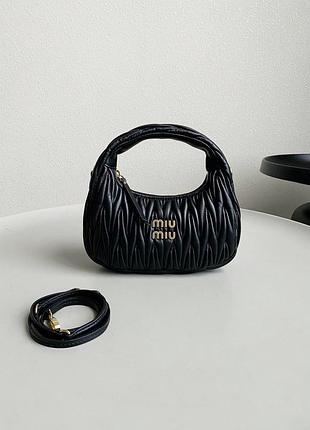 Сумка miu miu чорна напів місяць 2