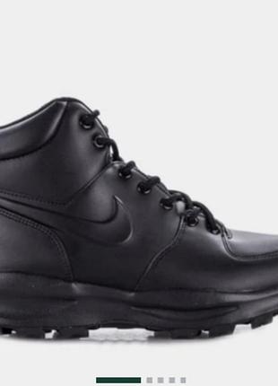 Кожаные мужские ботинки nike manoa leather black (оригинал)