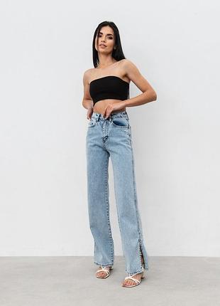 Актуальні трендові джинси палаццо з розрізами denim new collection uk 12/40/l 🔥🔥🔥