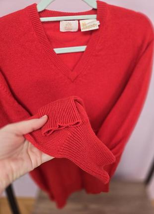 Красный кашемировый свитер wollen keller zurich с v-вырезом (100% cashmere)