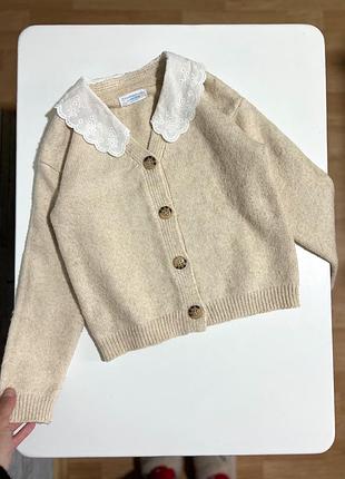 Мʼякий кардиган з комірцем 6-7