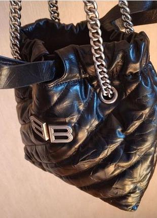 Сумка жіноча balenciaga зі шкіри теляти чорна
