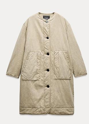 Zara довгий бавовняно - ліоцеловий плащ пальто
