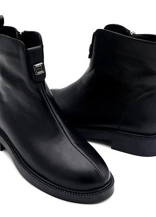 Ботинки женские кожаные зимние на застежке черные, 39 размер foot step - (625)