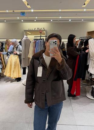 Двухсторонняя дубленка zara 4