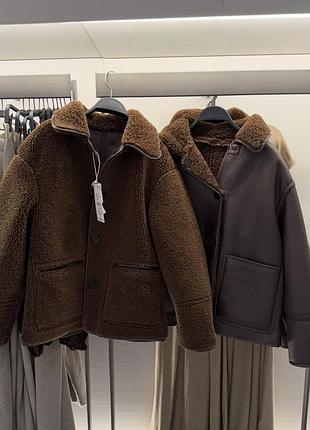 Двухсторонняя дубленка zara 6