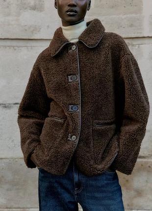 Двухсторонняя дубленка zara 7