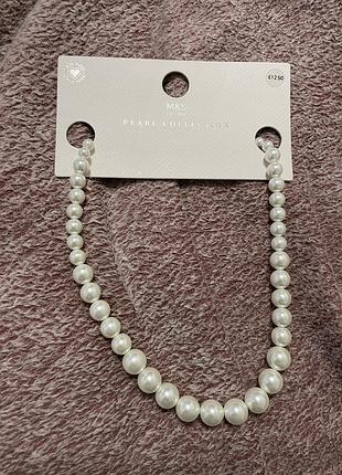 Перлинне намисто (кольє) marks & spencer pearl collection