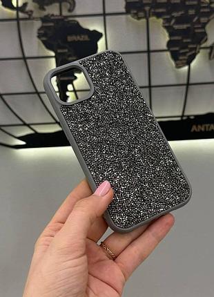 Чохол tpu swarovski з блиском для iphone 13,преміум чохол зі стразами для айфона 13 (сірий)
