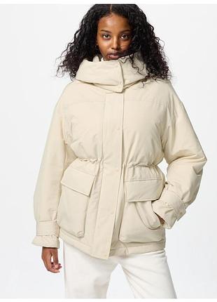 Пуховик жіночий uniqlo оверсайз молочний s