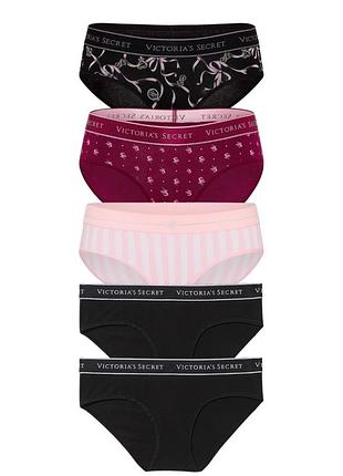 Набір жіночих трусиків victoria's secret бавовняні сліпи 5 шт розмір s