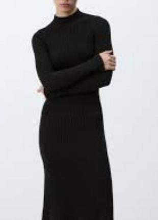 Черное длинное платье гольф от zara