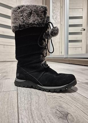 Оригинальные высокие зимние женские ботинки skechers grand jams unlimited,37 размер