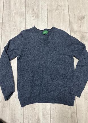 Светр жіночий united colors of benetton синій вовняний xs-s