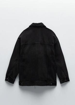 Джинсовая куртка оверсайз от zara, xs, оригинал, испания5 фото