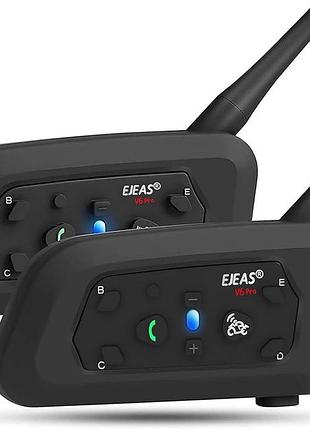 Мотоциклетный шлем ejeas v6 pro bluetooth intercom, 2-сторонний 1200m мотоциклетный bluetooth-гарнитура