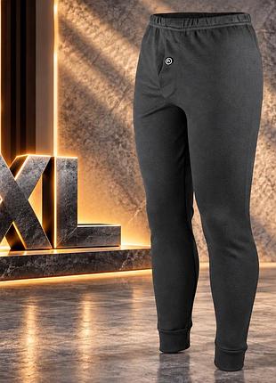 Чоловічі кальсони сірий xl зі 100% бавовни — зимові підштаники, туреччина