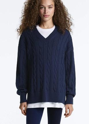 Новий светр oversize з косами oysho 100% бавовна 💙