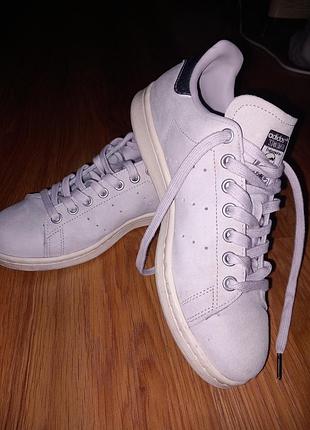Кеди жіночі adidas stan smith сірі замшеві розмір 39-39.5
