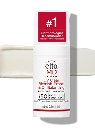 Сонцезахисний крем eltamd uv clear blemish-prone & oil balancing broad spectrum spf 50, 14 гр.