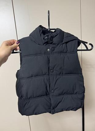 Жилетка zara дитяча дута з капюшоном чорна