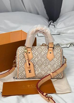Женская сумка премиум speedy 30 monogram denim cream
