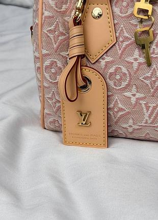 Женская сумка премиум speedy 30 monogram denim pink 4