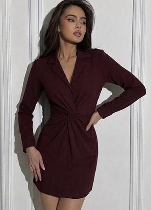 Нова сукня zara колір бургунді з акцентам вузлом