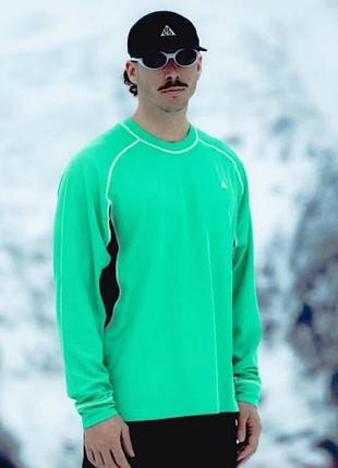 Лонгслів nike acg vault dri-fit салатовий з чорним
