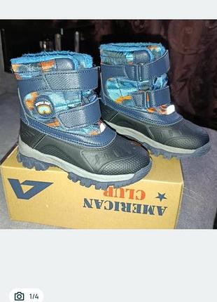 Черевики дитячі lupilu зимові термо сині з візерунком