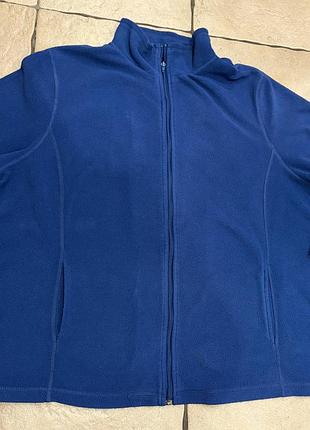 Яскрава флісова кофта-зіпка синього кольору (батал, розмір xxl–3xl)