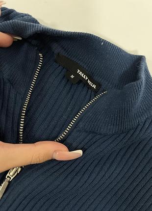 Жіноча кофта bershka синя на блискавці 2
