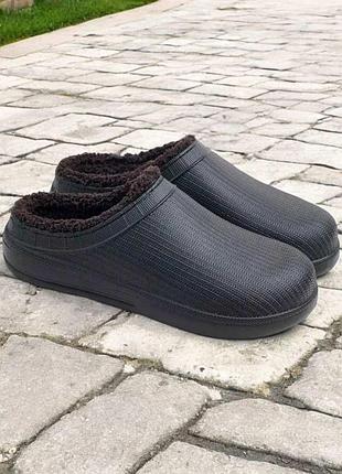 Утепленные сабо из пены черного цвета