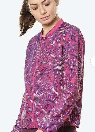 Вітровка жіноча asics sakura aop jacket рожева/фіолетова розмір m