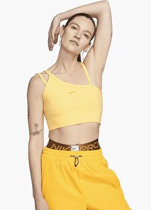 Жіночий кроп-топ nike nsw evrdy mod asym жовтий розмір l
